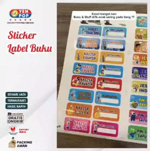 Stiker Label Buku Custom Full Color Premium