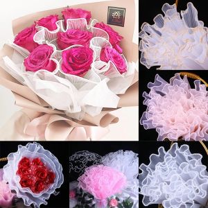 ผ้าลูกไม้ ตาข่ายกระดาษ 28cm x 40 ช่อดอกไม้ ปาร์ตี้ของ ขวัญวาเลน วัสดุบรรจุภัณฑ์ สีการห่อดอกไม้