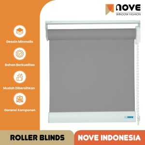 NOVE Rollblind blackout 100% - Tirai Gulung - Gorden Gulung - Gorden Tarik - Gorden kantor - Gorden Kostum Kain Fabric
