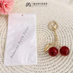 GANTUNGAN CHERRY GLITTER ( TEBAL Besar ) Gantungan Tas Lucu Aesthetic Cherry Tintanium Gantungan Kunci Tas