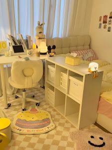 Bedside Bookshelf Stand Alone Bedroom Partition Cabinet Eight Grid Storage Rack Modern Simple Style Artificial Board Bookcase