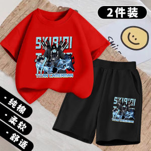 Titan Monitor King Boys Summer Outfit Short Sleeve Shorts Set Casual Cotton 100% Popular Style Cool And Stylish Two Piece Set