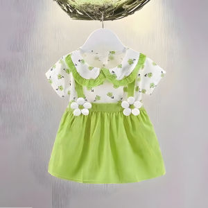 JIFANPAUL | Summer New Elegant Princess Dress Collar One Year Old Girls