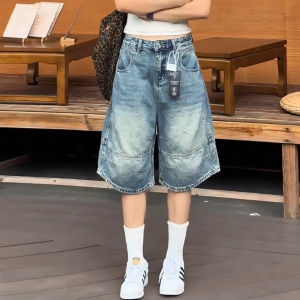 MEITESIJIAONU | Light Blue Wide Leg High Waist Denim Shorts Women Thin Type
