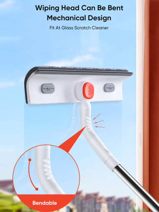 JOYBOS Window Squeegee Mop Soft Microfiber Glass Brush Telescopic Multifunction Scraper