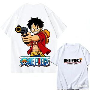 Bandai | Best Seller One Piece Luffy Pajama Kids Anime Skull Character Soft Short Sleeve T-Shirt and Shorts for Men Woman Summer