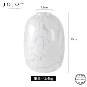 JOJOS L. Glass Flower Vase Creative Simple Large Belly Living Room Table Decor High Aesthetic Value Pre-Stacked Office Decor