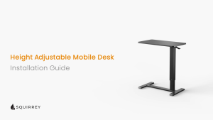 Squirrey Height Adjustable Mobile Desk [ 700x400mm 650-1030mm Height Adjust C-Shaped Workplace Home Furniture ] - Lazada