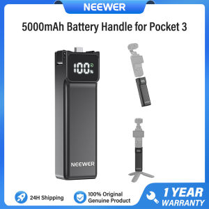 NEEWER Battery Handle Compatible with DJI Osmo Pocket 3 5000mAh Type C 22.5W Max Portable Charging Power Pack PH01