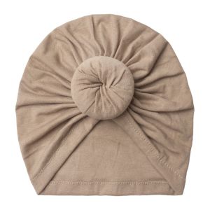 Solid Cotton Donuts Baby Boy Girls Cap Hat 0-2T Sweet Newborn Skullies Beanies Soft Turban India Topknot Headwraps Accessories