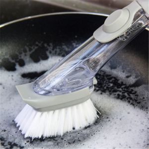 Chổi cọ rửa xịt nước đa năng có cán bàn chải chà nồi chảo cọ rửa chén bát tay cầm dài