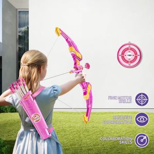 Childrens Bow and Arrow Set Archery Toy Set Indoor and Outdoor Toys for Boys and Girls Amusement Equipment Ideal Gift Toys for