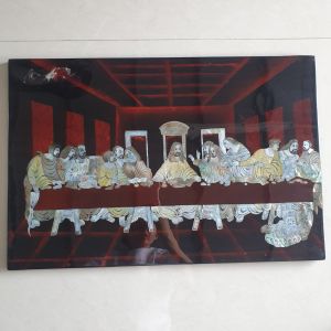 Tranh sơn mài buổi tiệc ly cẩn ốc xà cừ cao cấp ốc chìm hàng xuất khẩu size 40x60 cm treo tường trang trí nhà cửa văn phòng quà tặng tân gia tặng dịp Lễ Tết đầy ý nghĩa