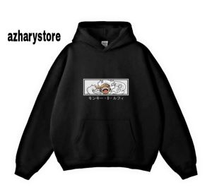 SWEATER HOODIE JUMPER LOGO MONKEY D LUFFY ONE PEACE PRIA WANITA COD BAYAR DITEMPAT