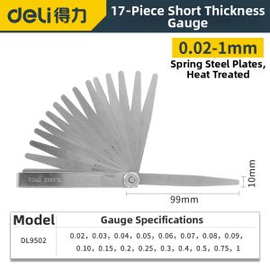 deli | High Precision Stainless Steel Thickness Gauge Set