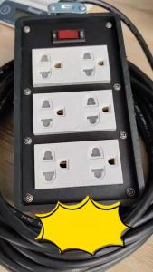 บล็อกยาง 4x8 3กราวด์ +สวิทช์ ต่อสายvct 3เมตร -30เมตร มีมอก