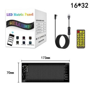LED Matrix Pixel Panel Scrolling Bright Advertising LED Signs Flexible USB 5V LED Car Sign Bluetooth App Control