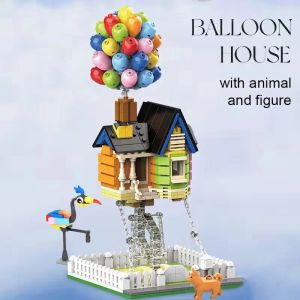 686PCS Flying Float Balloon House Building Block City Architecture Tensegrity Sculptures Classic with Figure Animal Children Toy