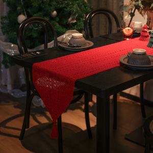 Red Table Flag Wedding Moving Celebration Decoration Long Strip Tea Table TV Cabinet Tablecloth Festive Atmosphere US Style