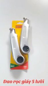 Dao Trổ 5 Lưỡi 18mm Dao Rọc Giấy Lớn 5 Lưỡi Khung Thép Chịu Lực HD Thay Lưỡi Tự Động