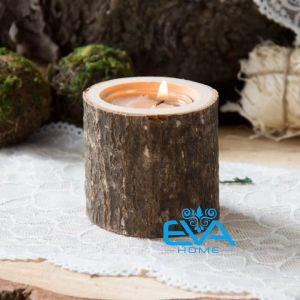 Giá Đỡ Nến Bằng Gỗ Thiên Nhiên Cao 8Cm Để Bàn Trang Trí Phòng Khách / Văn Phòng / Tiệc Cưới