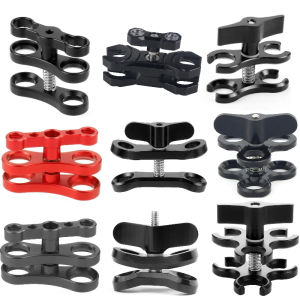 Butterfly Clip Diving Light Arm Tray Bracket 25mm Ball Head Clamp Extension Mount for GoPro Insta360 X5 Pocket 3 Tripod Adapter