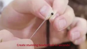I-Tip Hair Extension Tool Kit with Pliers Pulling Hook Bead Device 100 Pcs 5mm Micro Links Rings Beads Set for Hair Extensions