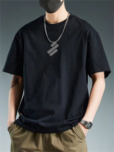 Mens Short Sleeve T-Shirt Heavyweight Pure Cotton Loose Fit Summer Casual Fashion Streetwear Brand Half Sleeve Body Tee