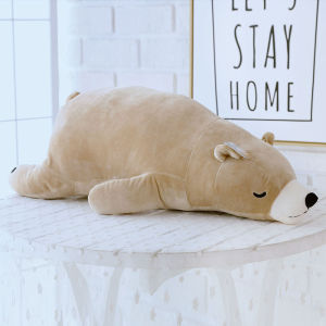 Adorable Plush Toy Polar Bear Stuffed Doll White Bear Plushie Soft PP Cotton Filled Ocean Aquarium Animal Figure for Kids