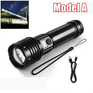 Đèn Pin LED Mạnh Mẽ 6000M Có Thể Sạc Lại Bằng USB Đèn Pin COB Chống Nước Chiếu Xa Cầm Tay Đèn Cắm Trại Khẩn Cấp Với Chức Năng Sạc Dự Phòng