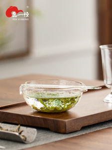 Green Tea Brewing Glass Bowl Hammer Patterned Tea Set Fair Cup Tea Ocean Vintage Style Heat Resistant Handmade Craft