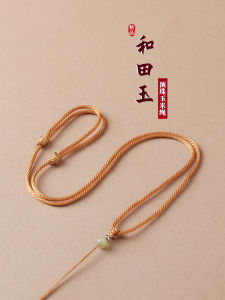 สร้อยคอโซ่เชือกทอไข่มุกฮั่ฟเตียนพร้อมจี้พระพุทธเจ้าและหยกไข่มุกทองสำหรับผู้หญิง