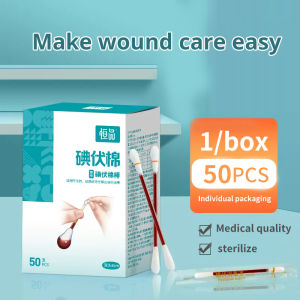 Disposable Iodine Cotton Swab Medical Alcohol Emergency First Aid Kits Stick Individually Wrapped for Travel Outdoor Bruise Care
