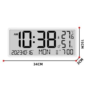 Modern Simple Large Screen Digital Wall Clock Living Room Desktop Table Clock Thermometer Creative Electronic Clock