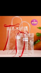 Túi Đựng Quà PVC trong suốt ST GROUP có nút bấm và quai xách kèm phụ kiện Túi Mua Sắm đa năng chống thấm nước tiện dụng