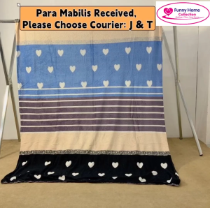 Blue Hearts Velvet Fleece Blanket 135cm X 200cm