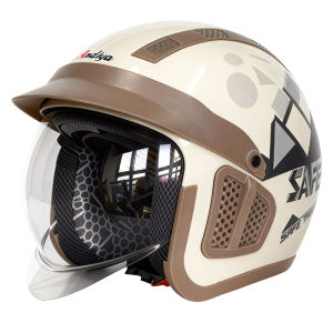 ANDIYA | 3C Certified National Standard Safety Helmet for Men and Women with Concealed Push-up Visor Half Helmet