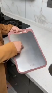 【K-Home】Stainless Steel Kitchen Double Sided Chopping Board Cutting Board Antibacterial Fruit Vegetable Papan Cincang