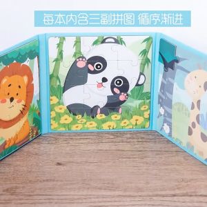 Payoe Mainan Edukasi Puzzle/Buku Puzzle Magnet 3 in 1 5 Step 3-7 Tahun