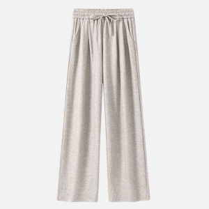 High Waist Wide Leg Pants Womens Korean Style Casual Trousers Snow Flying Brand Spring Autumn New Arrival Polyester Blend