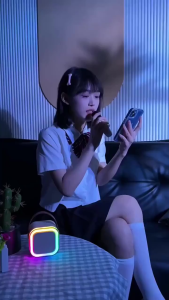 Bluetooth Speaker Portable Karaoke Set RGB Light Murah Wireless Subwoofer Small Home KTV Pembesar Suara Y1 藍牙音箱 音響 麦克风 家用KTV