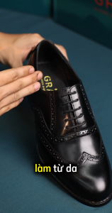 Giày Tây Nam Da Thật Oxford Brogue – Grace New Classic 2803 Đen | BIG Size 37–45 | Màu Đen & Nâu – Êm Chân Form Rộng