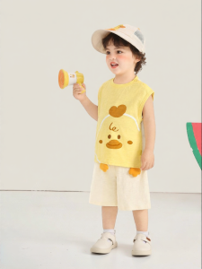 CUTEPANDAS | Bộ Quần Shorts và Áo Vest Bông Thoáng Khí Chống Khuẩn