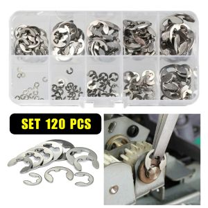 E-Clip Washer Set 120PCS External Retaining Ring - Cincin Pengunci Stainless Steel Snap Circlip Shaft Fastener