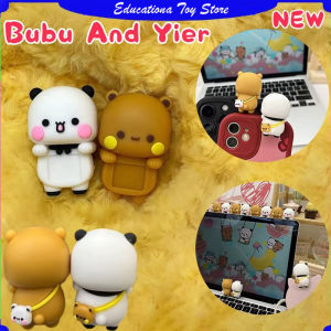 Bandai | Hot 2 Pcs New Panda Bubu And Dudu Toy Doll Cute Cartoon Panda Bear Doll Mobile Phone Display Screen Decorative Doll Couple Gifts