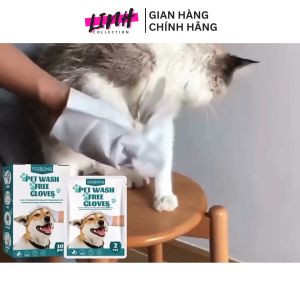 Găng tay tắm khô vệ sinh cho chó mèo khử mùi hôi cao cấp
