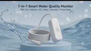 Máy Theo Dõi Chất Lượng Nước Thông Minh 7in1 Zigbee Cảm Biến Nhiệt Độ Độ Ẩm Máy Đo TDS SG EC Độ Mặn Cho Tự Động Hóa Nhà Cửa