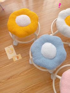 iHOUSE เก้าอี้ดอกไม้ ทรงกลม เก้าอี้โซฟา เก้าอี้เปลี่ยนรองเท้า น่ารัก สวยงาม เบาะรองนั่งสามารถถอดออกและทำความสะอาดได้ หมุนได้ 360°