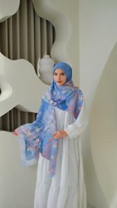 Kerudung Syari Hijab Voal Motif Printing Blush Series By Sofeeya - Gratis Bros