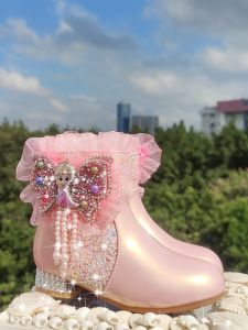 MENGBEIHUAN | Girls Elsa Princess Faux Fur Boots